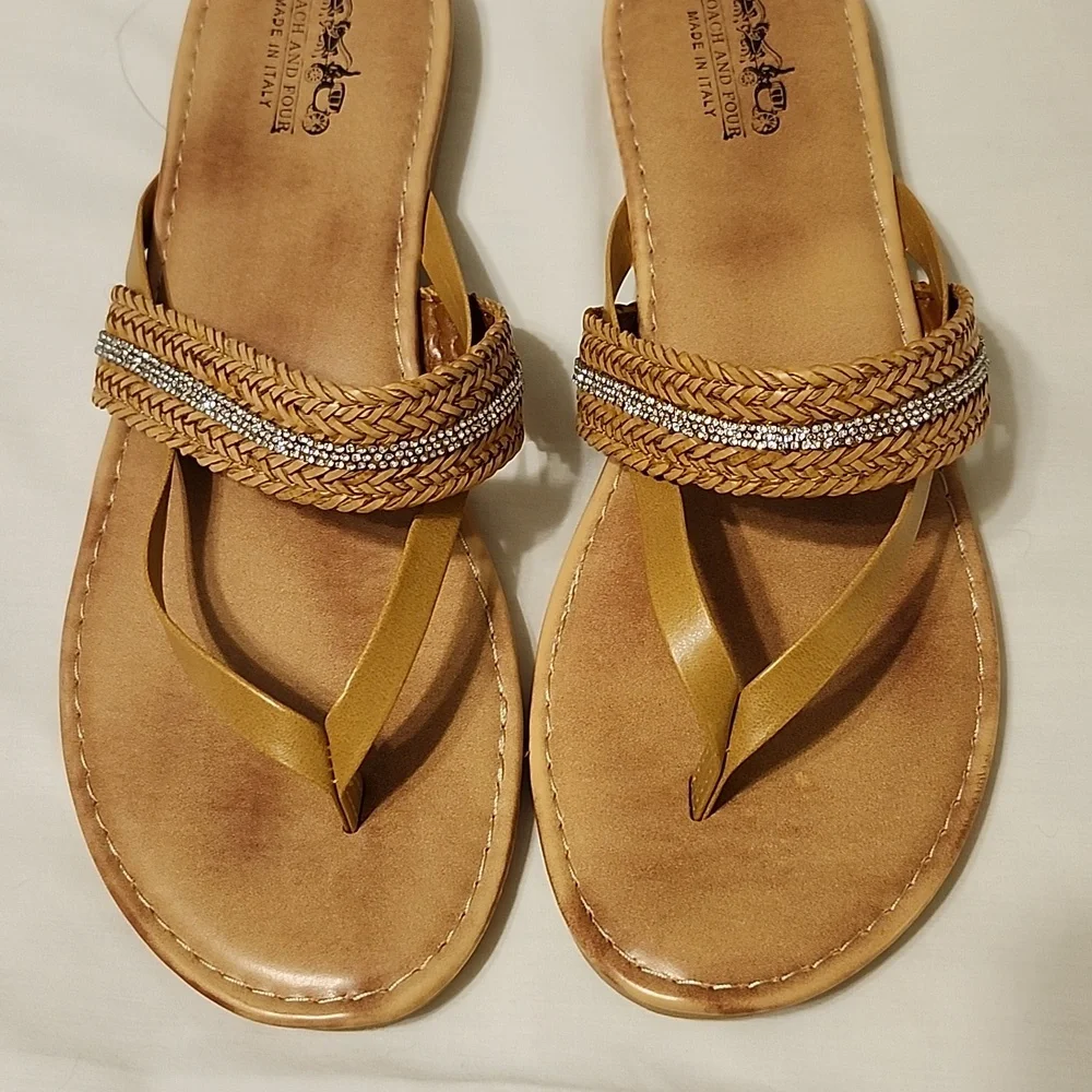 Coach and Four Tan Sandals - Picture 2 of 5